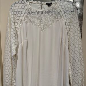 Torrid Cream Lace Sleeve Blouse